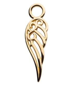 14kt Gold Angel Wing Charm