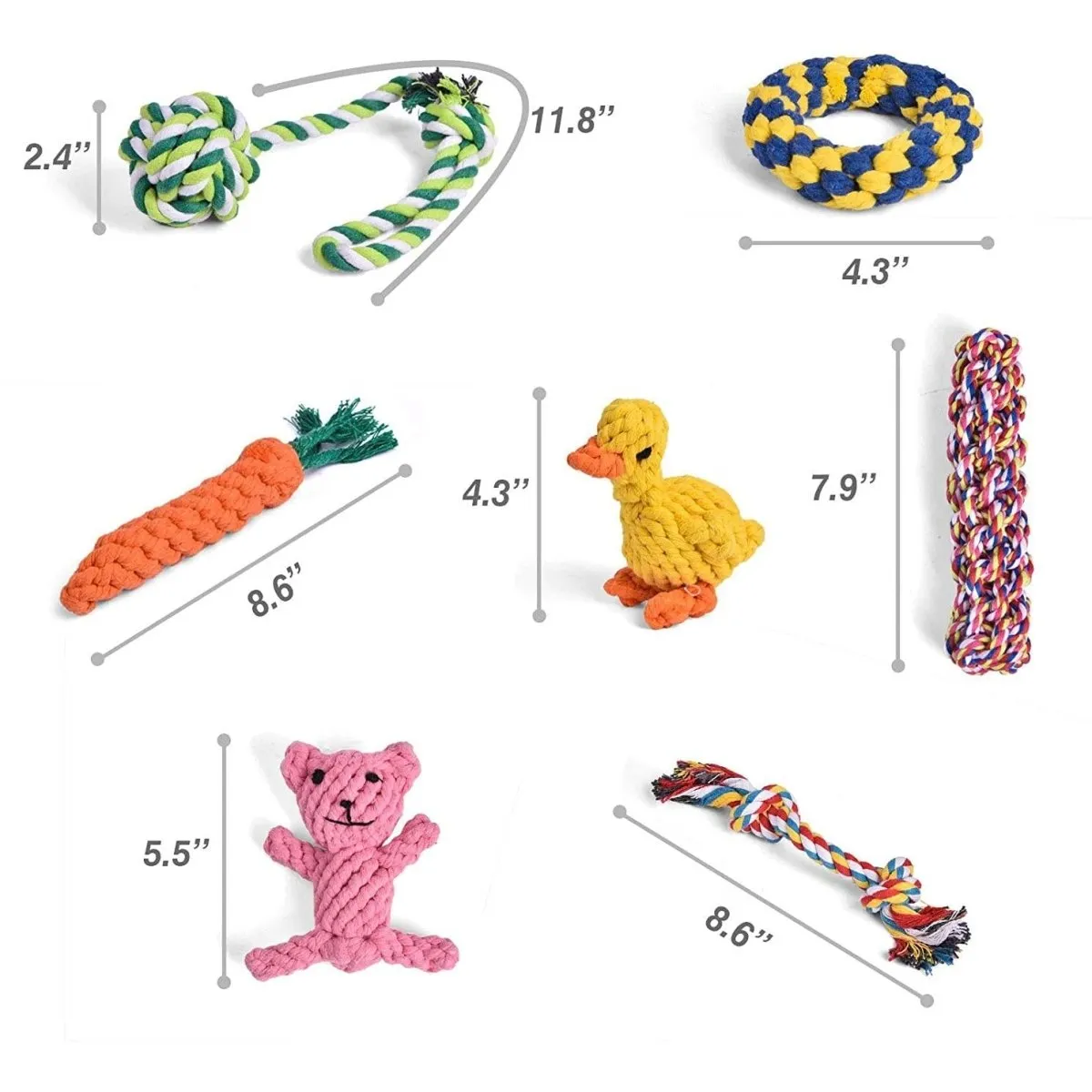7 Pcs Cute Chew Toy Set for Pets-Wholesale