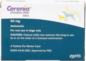 Cerenia (maropitant citrate) Tablets - 60mg (4 tablets)