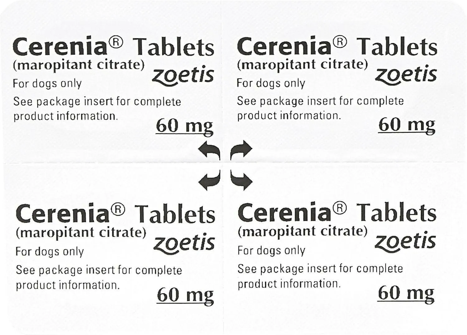 Cerenia (maropitant citrate) Tablets - 60mg (4 tablets)