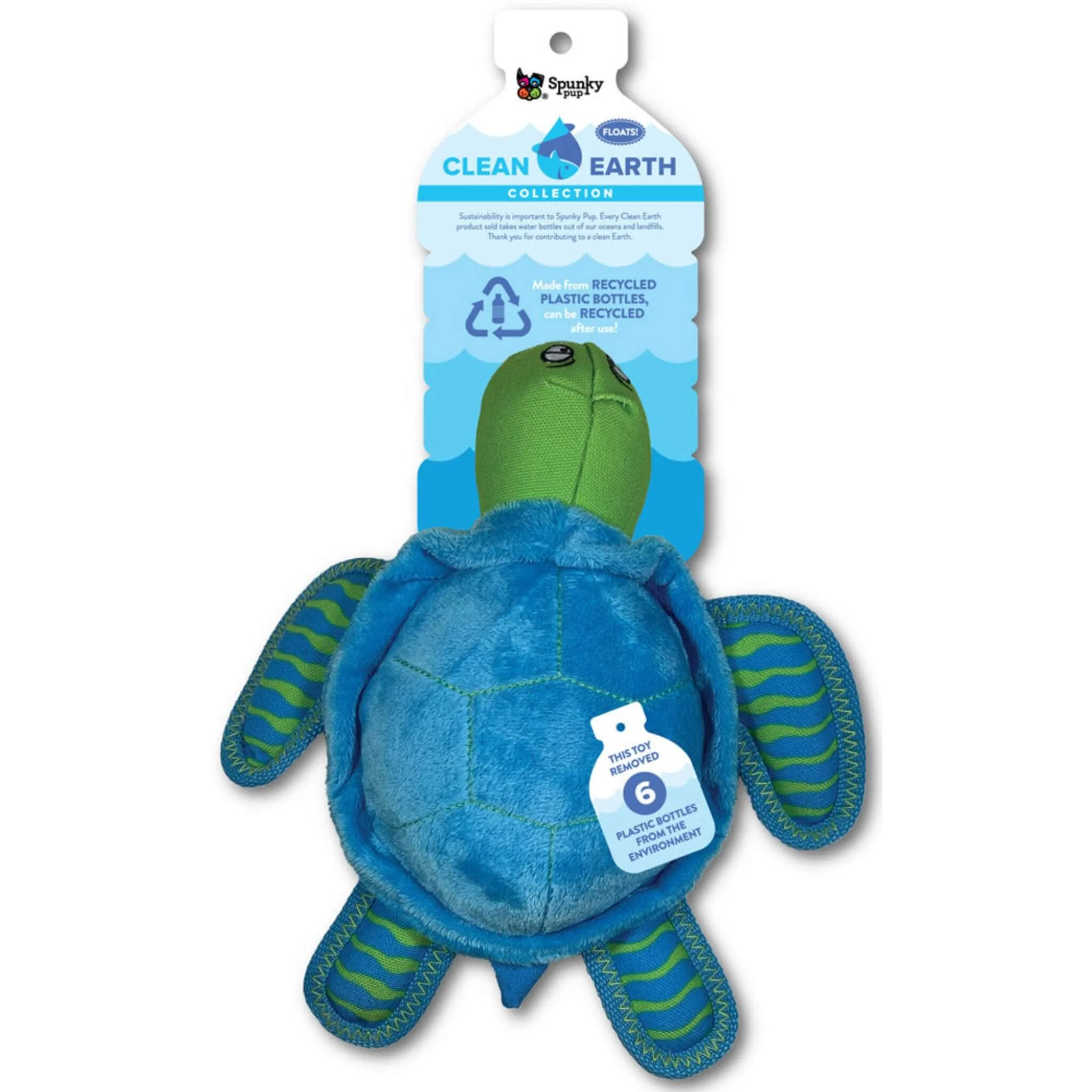 Clean Earth Plush Turtle Dog Toy