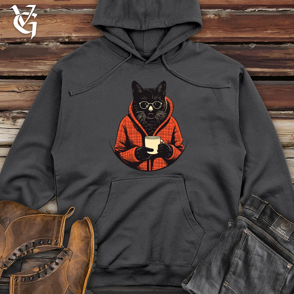 Cozy Sweater Cat Café Midweight Hooded Sweatshirt