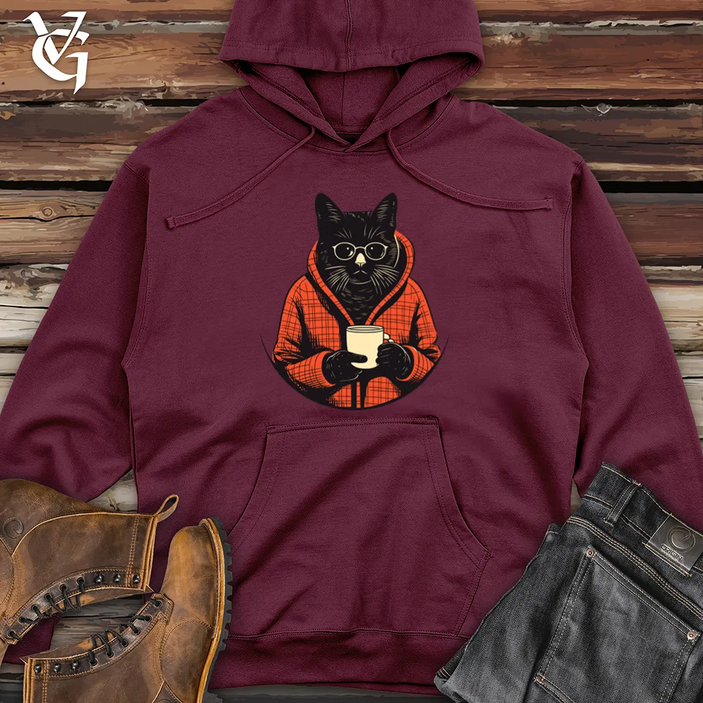 Cozy Sweater Cat Café Midweight Hooded Sweatshirt