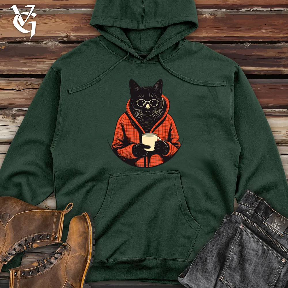 Cozy Sweater Cat Café Midweight Hooded Sweatshirt