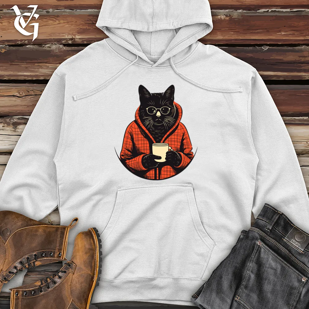 Cozy Sweater Cat Café Midweight Hooded Sweatshirt