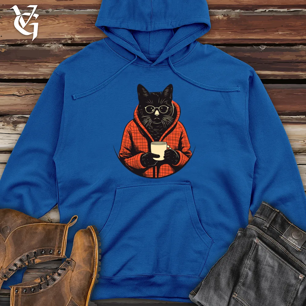 Cozy Sweater Cat Café Midweight Hooded Sweatshirt