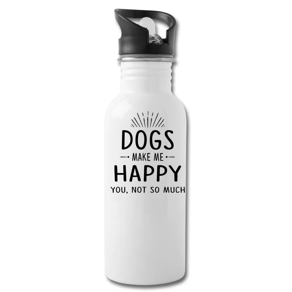 Dogs make me happy 20oz Water Bottle