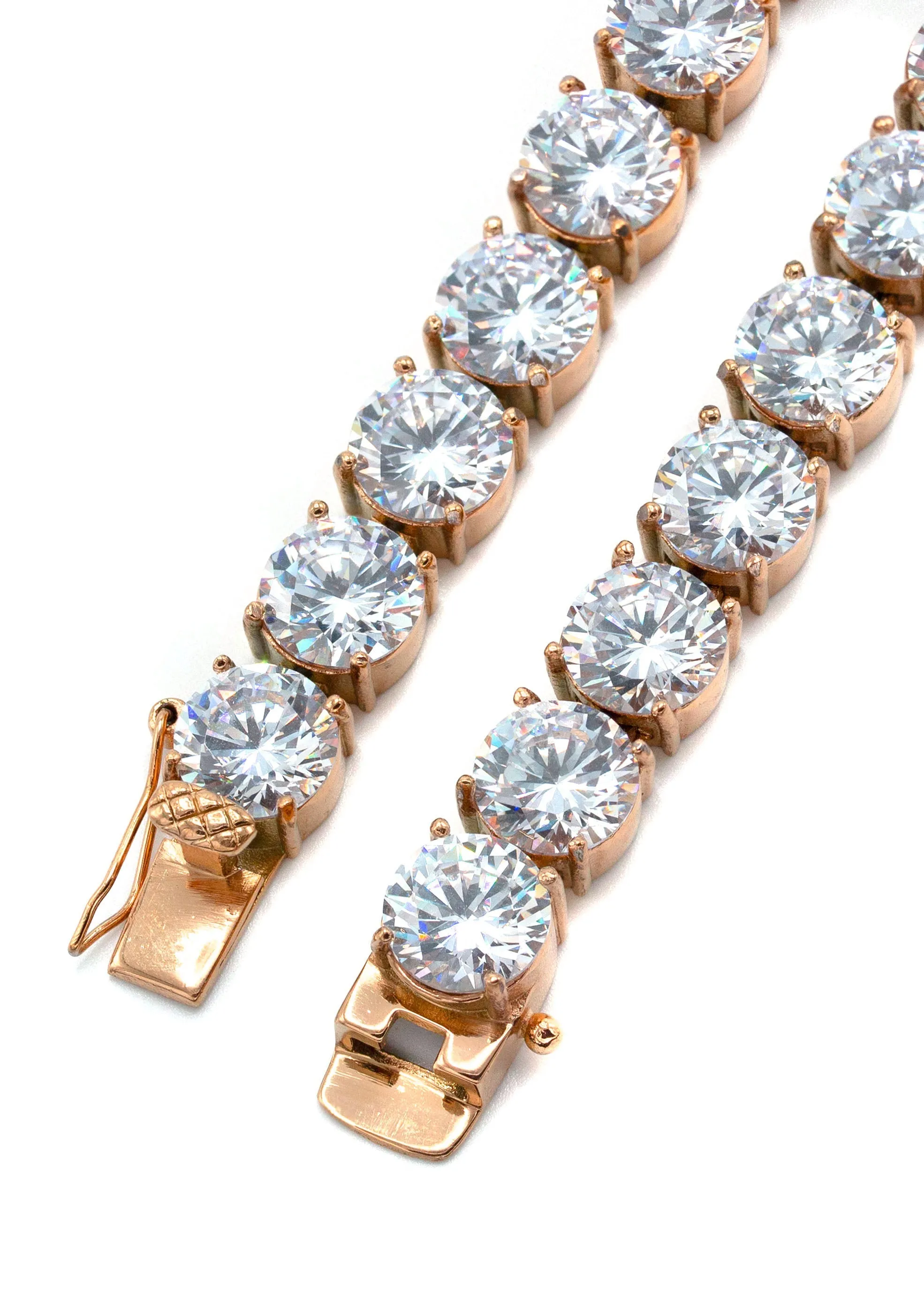 Lab Grown Diamond Tennis Chain / Necklace - 14K Rose Gold
