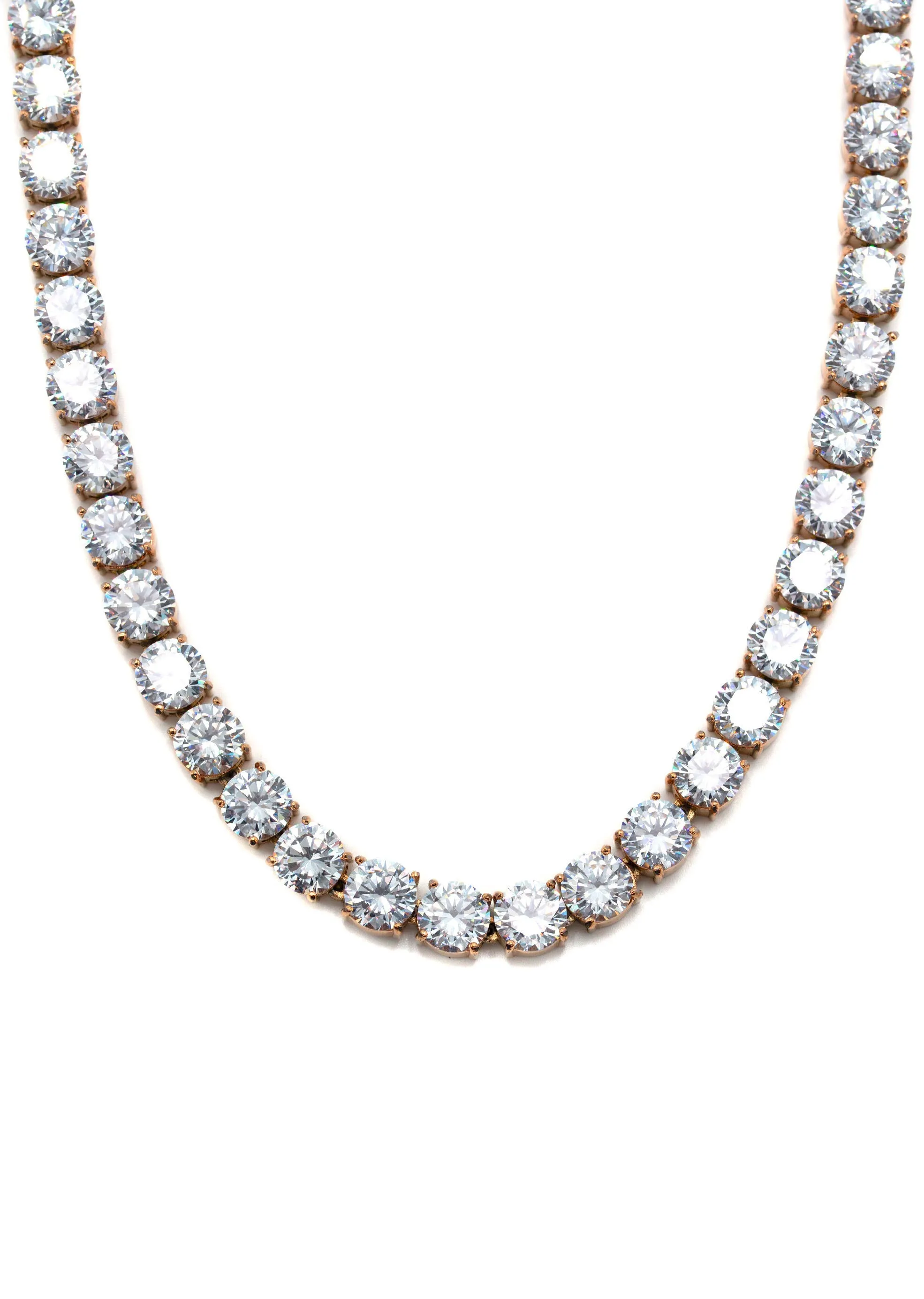 Lab Grown Diamond Tennis Chain / Necklace - 14K Rose Gold