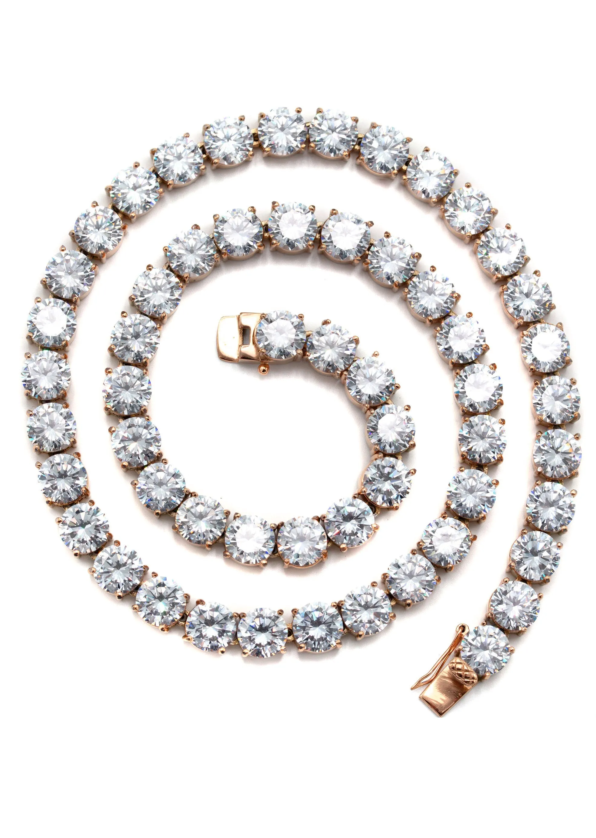 Lab Grown Diamond Tennis Chain / Necklace - 14K Rose Gold