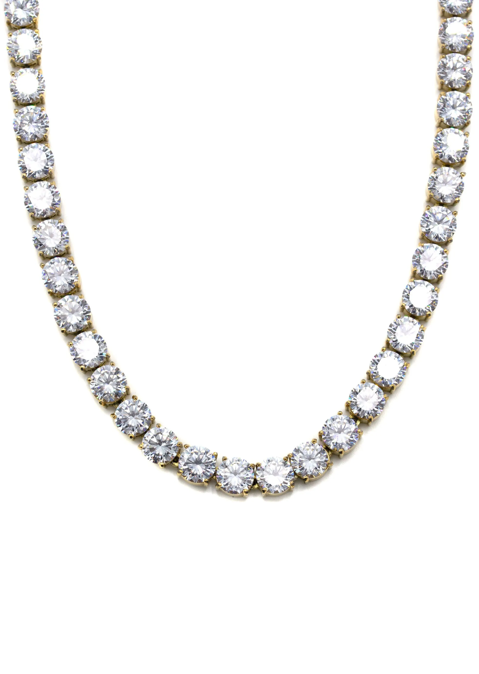 Lab Grown Diamond Tennis Chain / Necklace  - 14K Yellow Gold