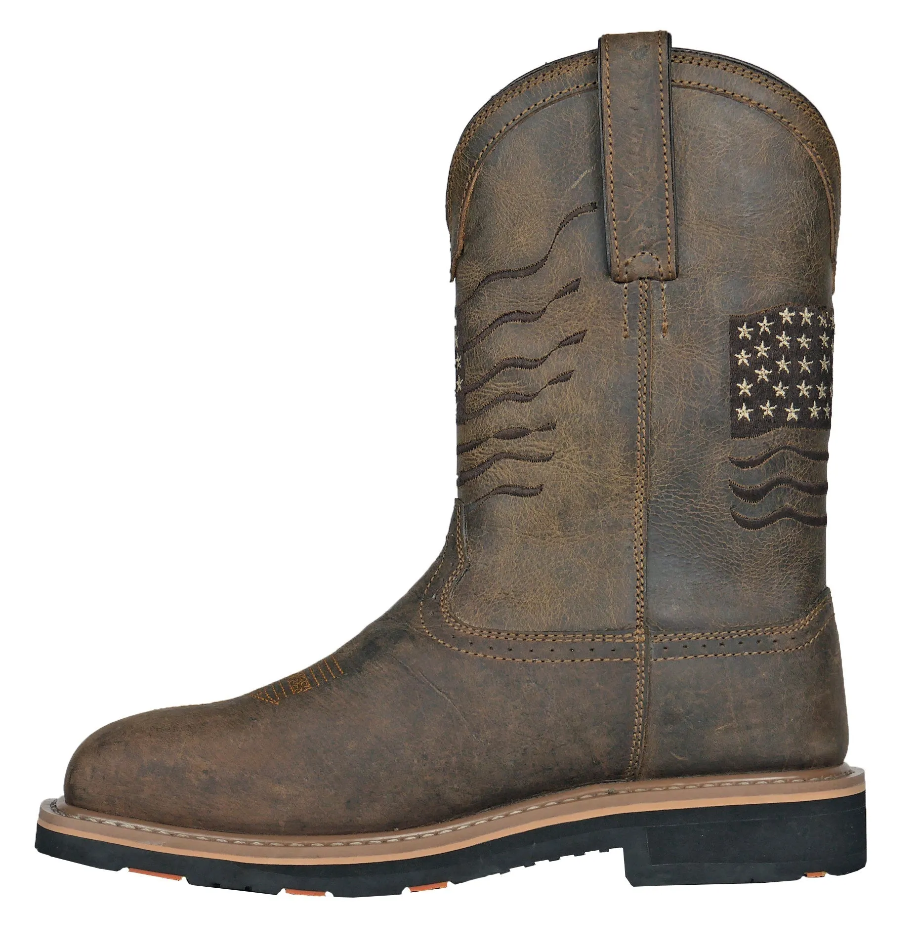 Men's Hoss Rushmore Brown, EH, SR, WP, PR, Pull On Western Soft Toe Boot