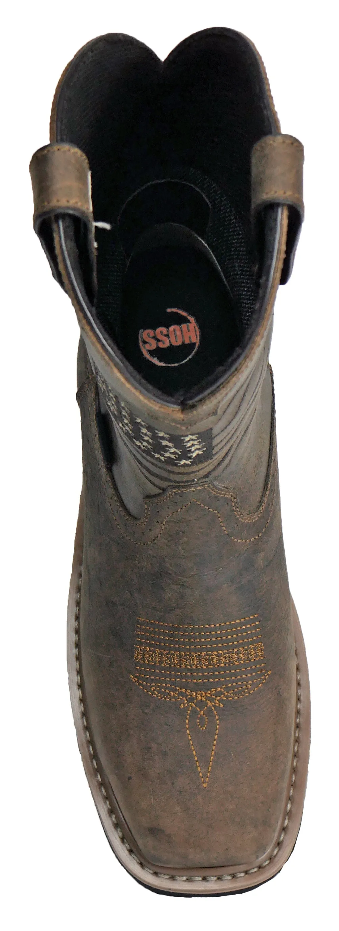 Men's Hoss Rushmore Brown, EH, SR, WP, PR, Pull On Western Soft Toe Boot