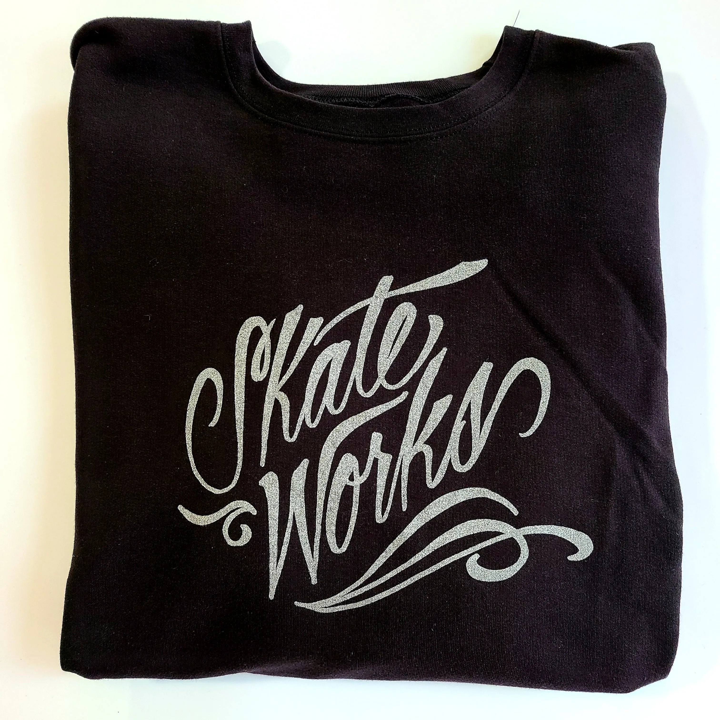 Skateworks Script Crewneck Sweater Black/Silver Foil