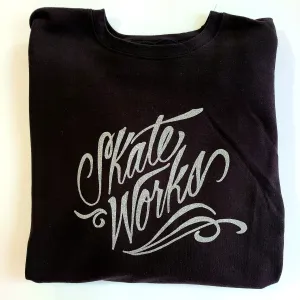 Skateworks Script Crewneck Sweater Black/Silver Foil