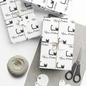Snowy Christmas Cat Gift Wrap