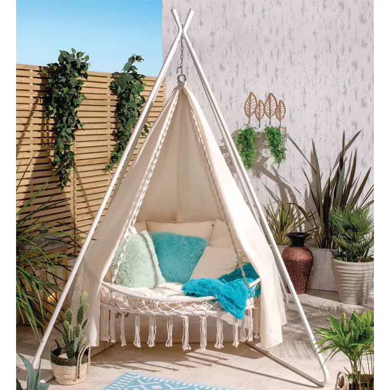 Swinging Hammock by Croft with Cream Cushions