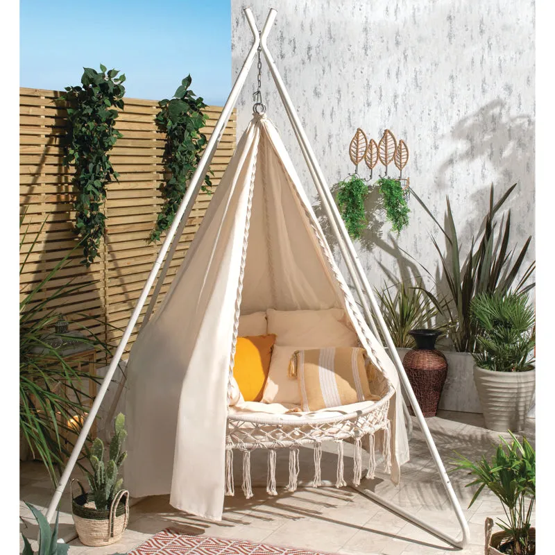 Swinging Hammock by Croft with Cream Cushions