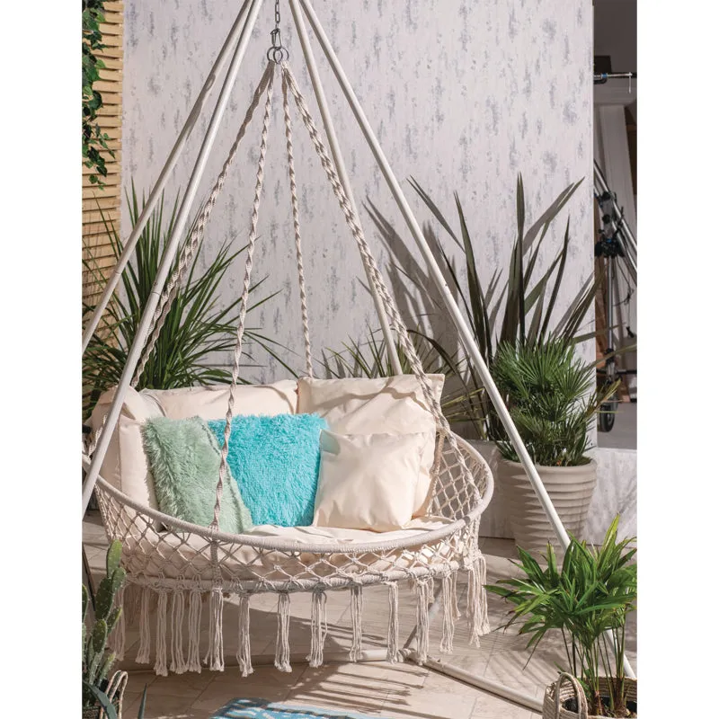 Swinging Hammock by Croft with Cream Cushions