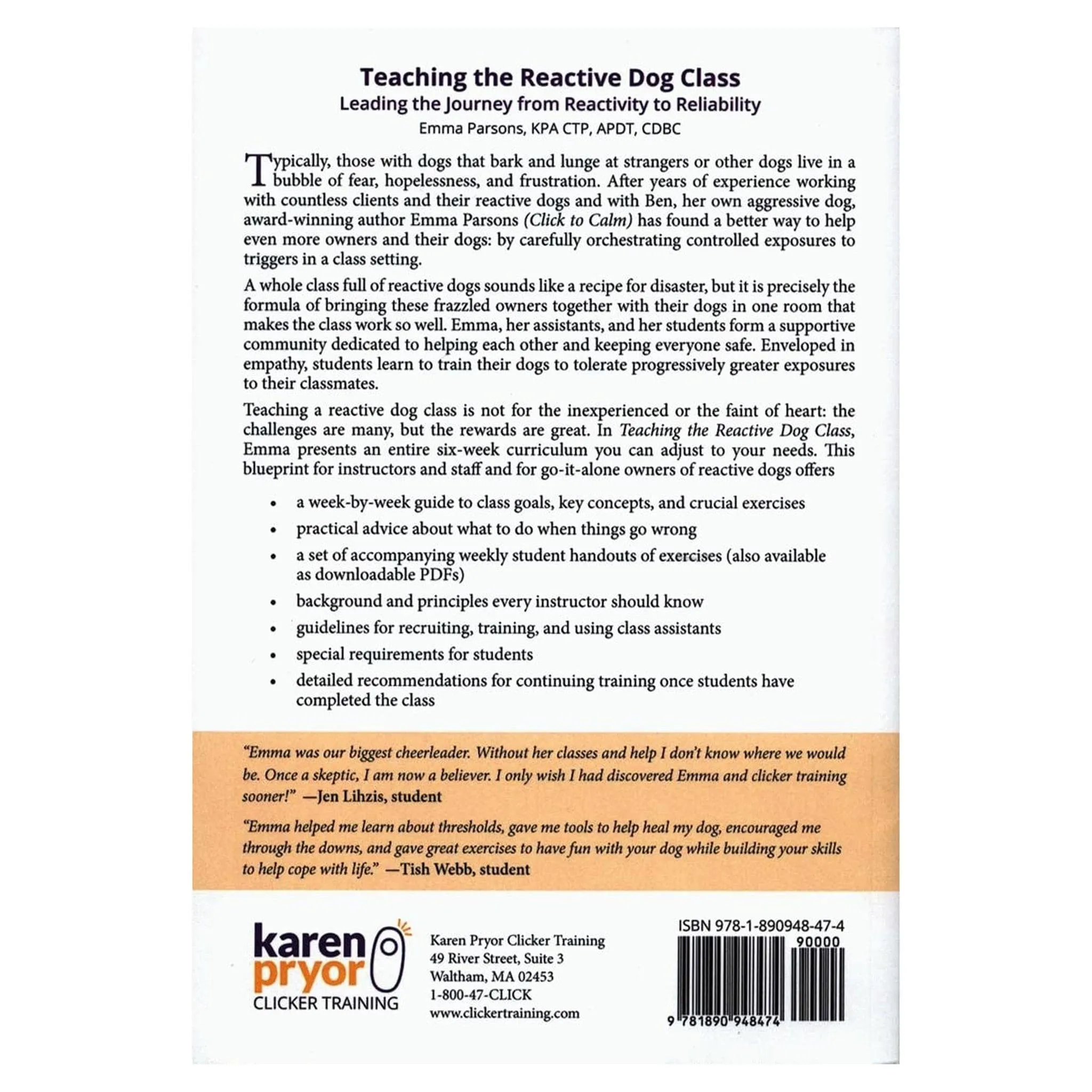 Teaching the Reactive Dog Class by Emma Parsons
