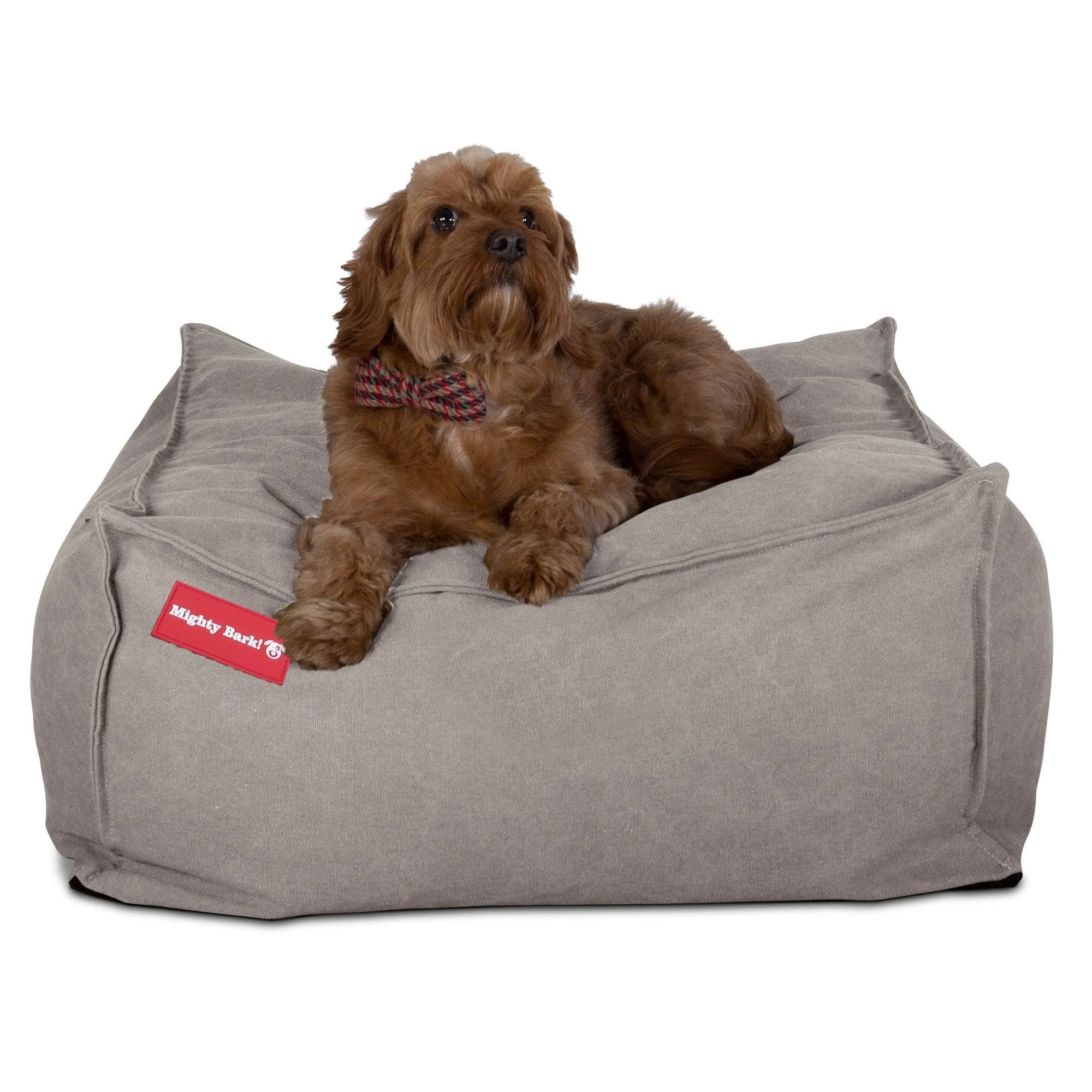 The Crash Pad  - Memory Foam Dog Bed - Stonewashed Denim Pewter