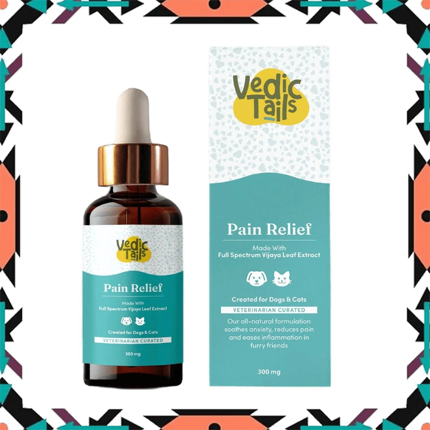 Vedic Tails Pain Relief Oil for Dogs Cats | Vijaya Leaf Extracts -30 ml