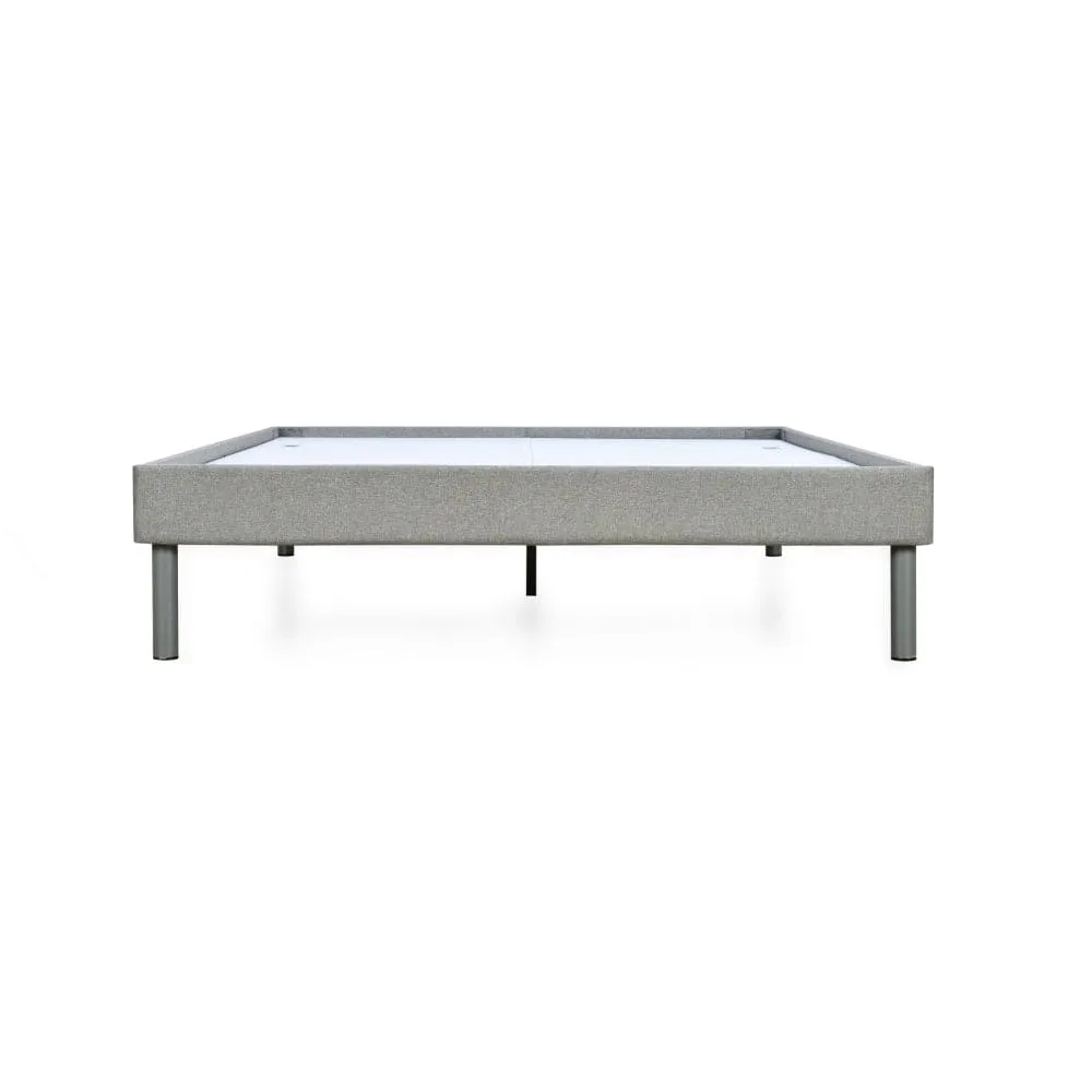 Velvette Upholstered Bed (Grey)   Plus Memory Foam Mattress (Queen)